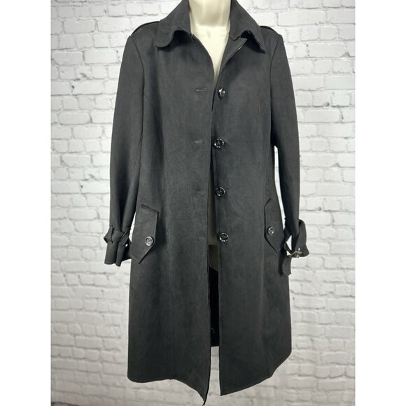 Yaly Couture Black 5 Button Collared Long Sleeve Over Coat Jacket Size Medium M - Picture 11 of 11